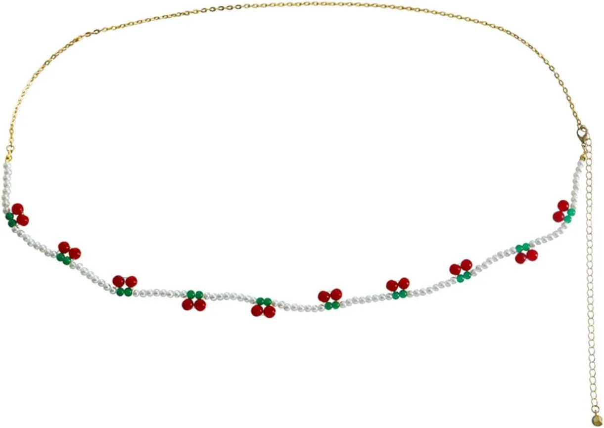BESPORTBLE Fashion Beaded Waist Ornament Body Chain Dainty Gold Necklace Pearl Waist Chain for Women