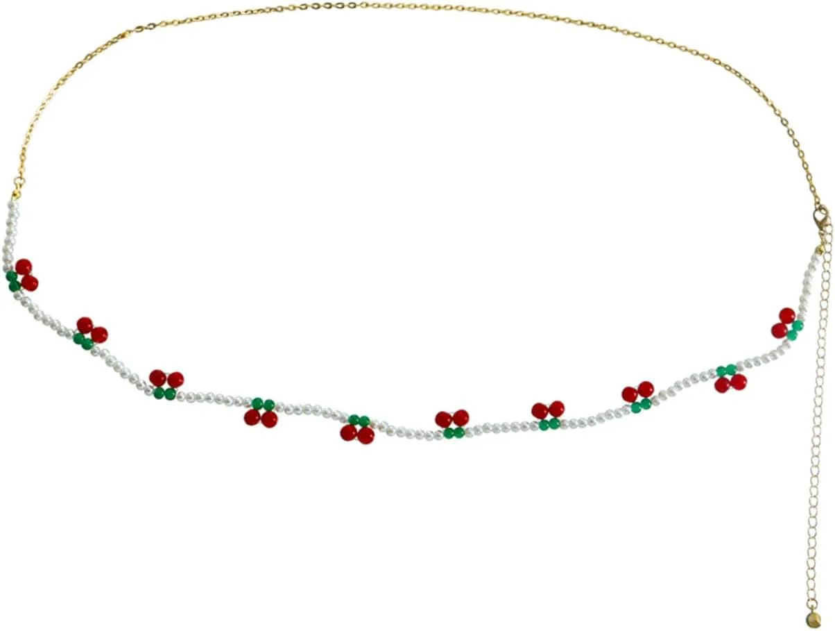BESPORTBLE Necklace Chunky Pearl Statement for Women Beach Party Belly Chain Gold Waist Jewelry Fashion Waist Beads