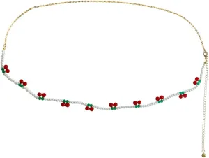 BESPORTBLE Necklace Chunky Pearl Statement for Women Beach Party Belly Chain Gold Waist Jewelry Fashion Waist Beads