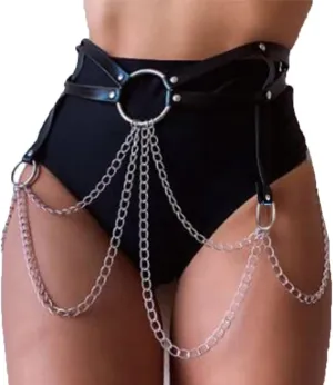 Bodiy Punk Waist Chain Belts Leather Gothic Layered Rave Belly Body Chains Jewelry for Women Sexy