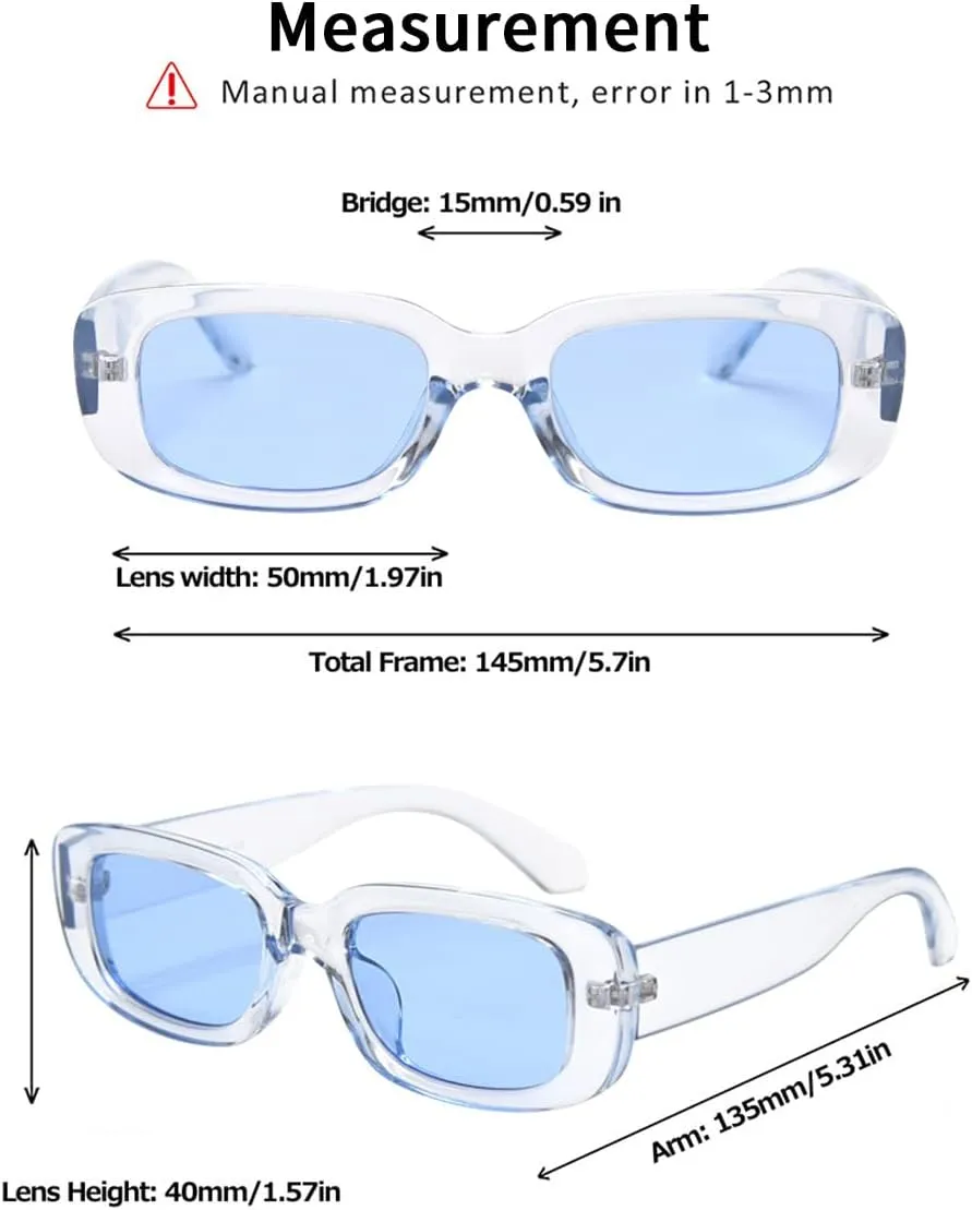 BOJOD Rectangle Sunglasses for Women Retro Fashion Sunglasses UV 400 Protection Square Frame Eyewear