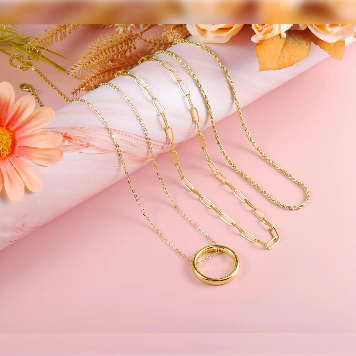 BOUTIQUELOVIN 14K Gold Plated Lock Necklace for Women Paperclip Link Chain Padlock Necklace Non-Tarnish