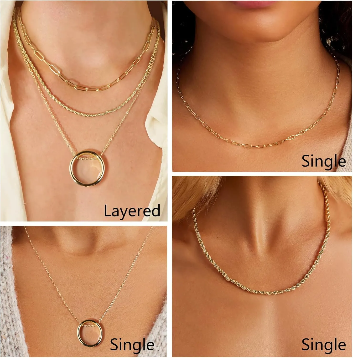 BOUTIQUELOVIN 14K Gold Plated Lock Necklace for Women Paperclip Link Chain Padlock Necklace Non-Tarnish