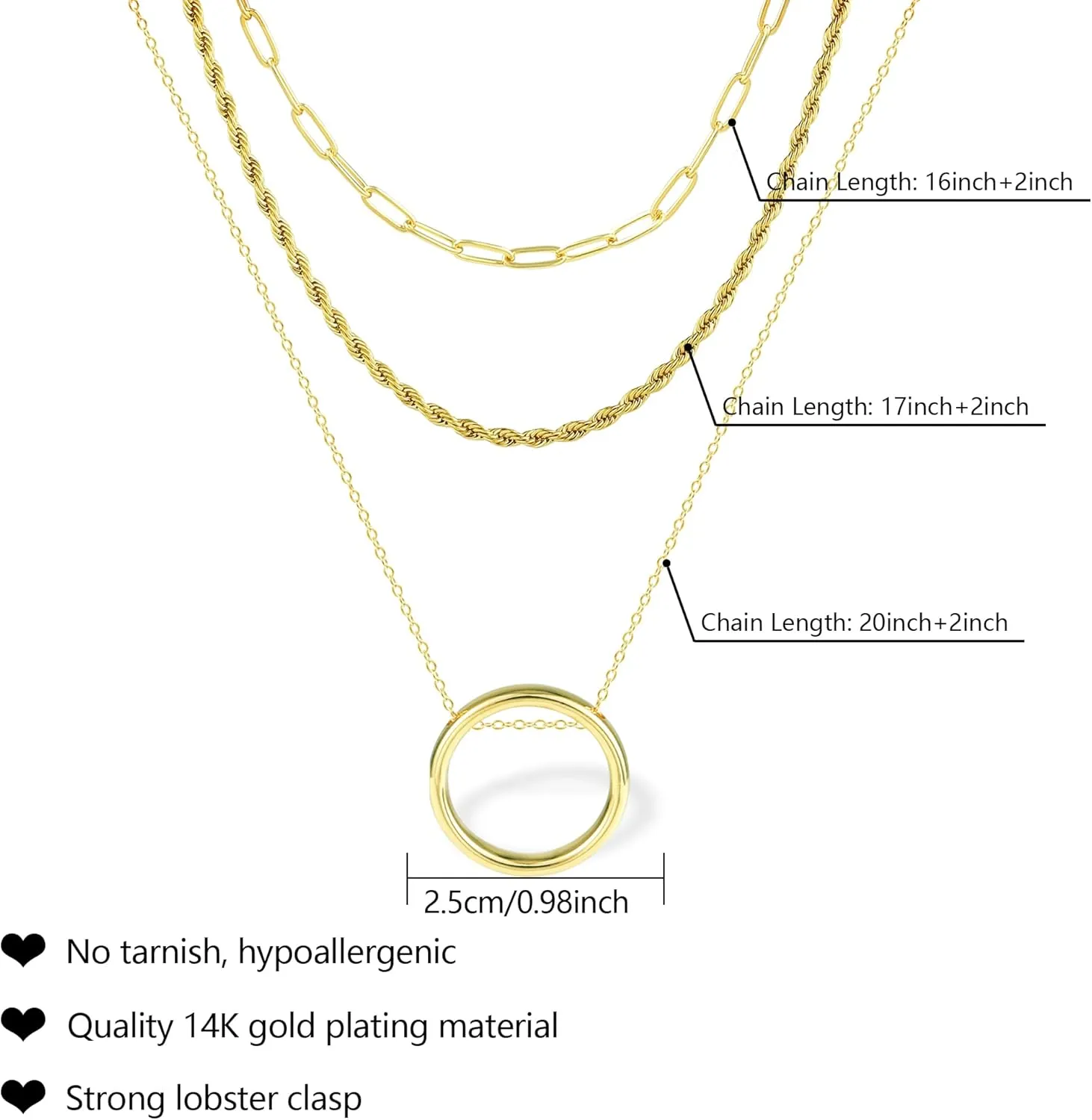 BOUTIQUELOVIN 14K Gold Plated Lock Necklace for Women Paperclip Link Chain Padlock Necklace Non-Tarnish