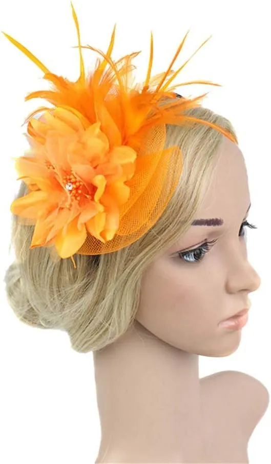 Bowknot Fascinator Hat Feathers Pearl Peacock Feather Hair Band Headband Clip Church Church Tea Party