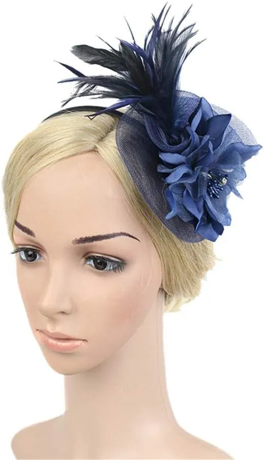 Bowknot Fascinator Hat Feathers Pearl Peacock Feather Hair Band Headband Clip Church Church Tea Party