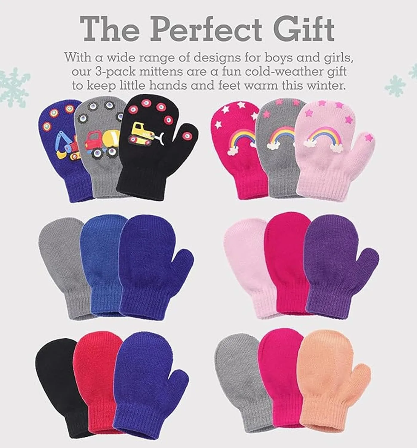 Brook   Bay Toddler Mittens-Kids Magic Gloves Knit Mittens- Childrens Mittens,Kids Mittens Winter,Mittens for Kids,Boys Girls