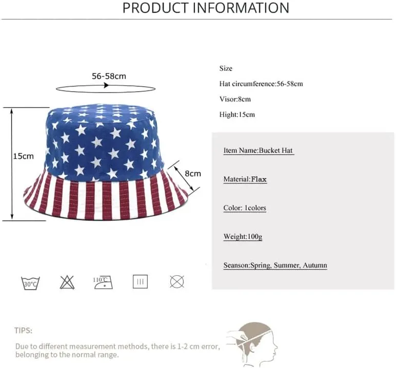 Bucket Hat Cotton Double-Side-Wear Reversible Sun Hat for Women Men, Summer Vacation Travel Beach Packable Fisherman Hat