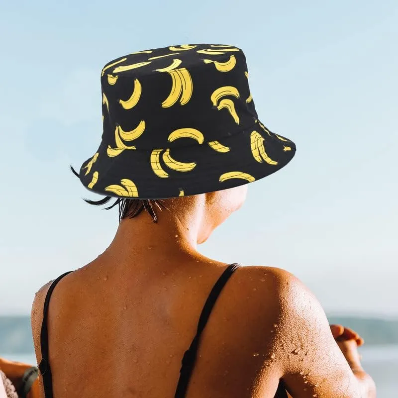 Bucket Hat Cotton Double-Side-Wear Reversible Sun Hat for Women Men, Summer Vacation Travel Beach Packable Fisherman Hat