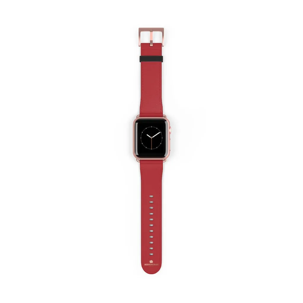 Burgundy Red Apple Watch Band, Solid Color 38mm/42mm Watch Band - Made in USA