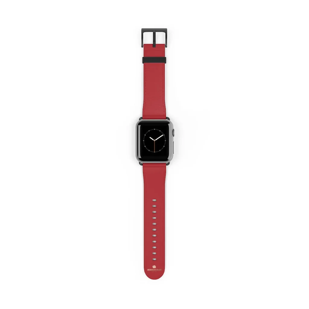Burgundy Red Apple Watch Band, Solid Color 38mm/42mm Watch Band - Made in USA