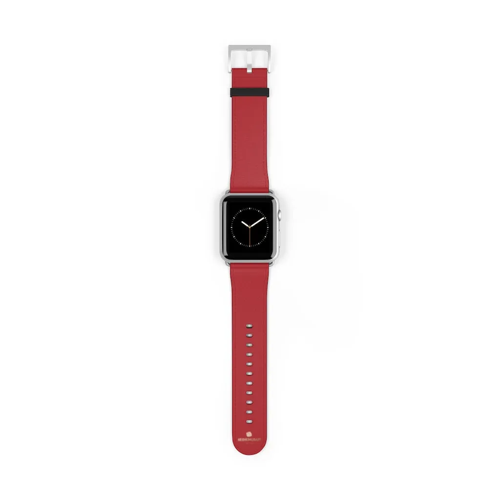 Burgundy Red Apple Watch Band, Solid Color 38mm/42mm Watch Band - Made in USA