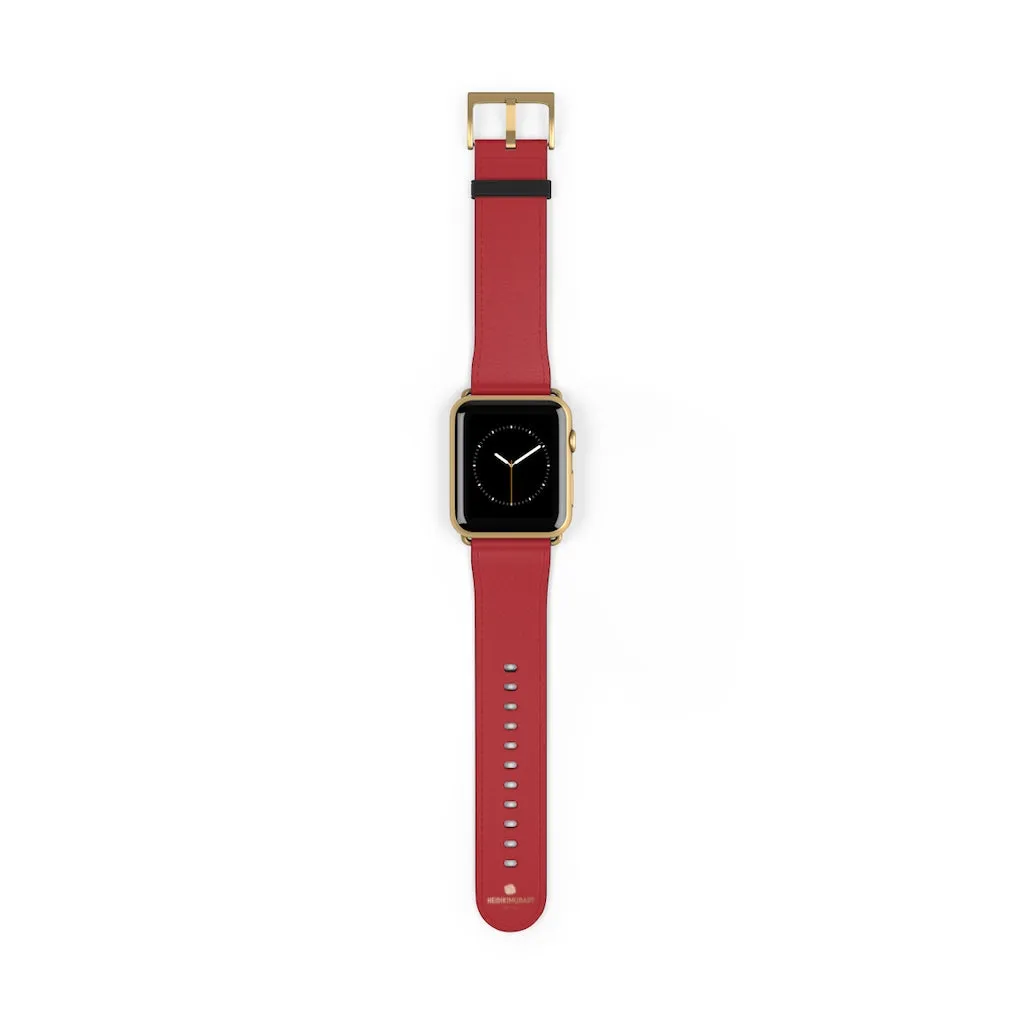 Burgundy Red Apple Watch Band, Solid Color 38mm/42mm Watch Band - Made in USA