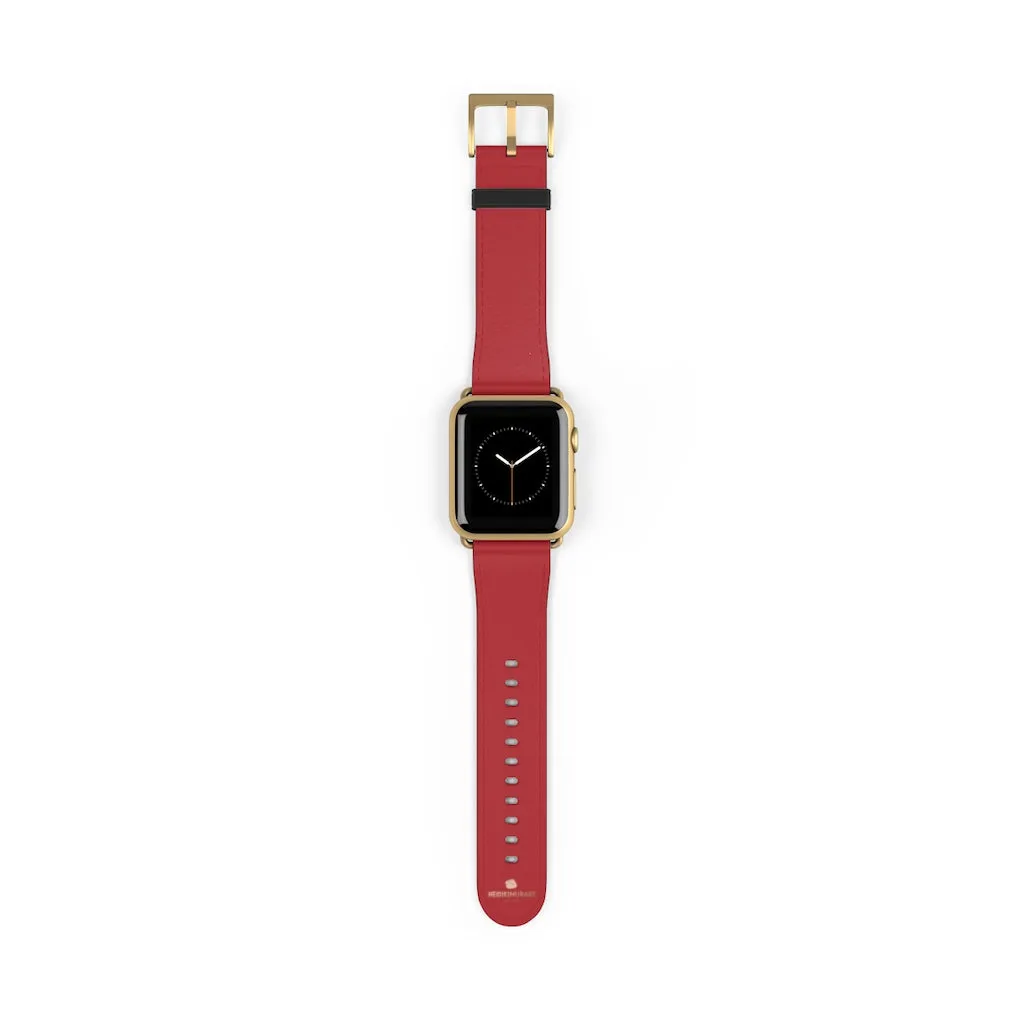 Burgundy Red Apple Watch Band, Solid Color 38mm/42mm Watch Band - Made in USA