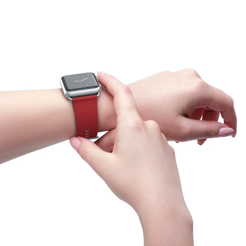 Burgundy Red Apple Watch Band, Solid Color 38mm/42mm Watch Band - Made in USA