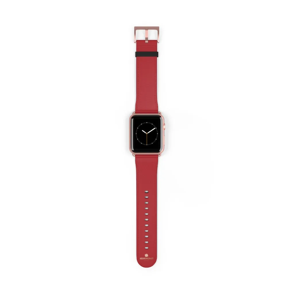 Burgundy Red Apple Watch Band, Solid Color 38mm/42mm Watch Band - Made in USA