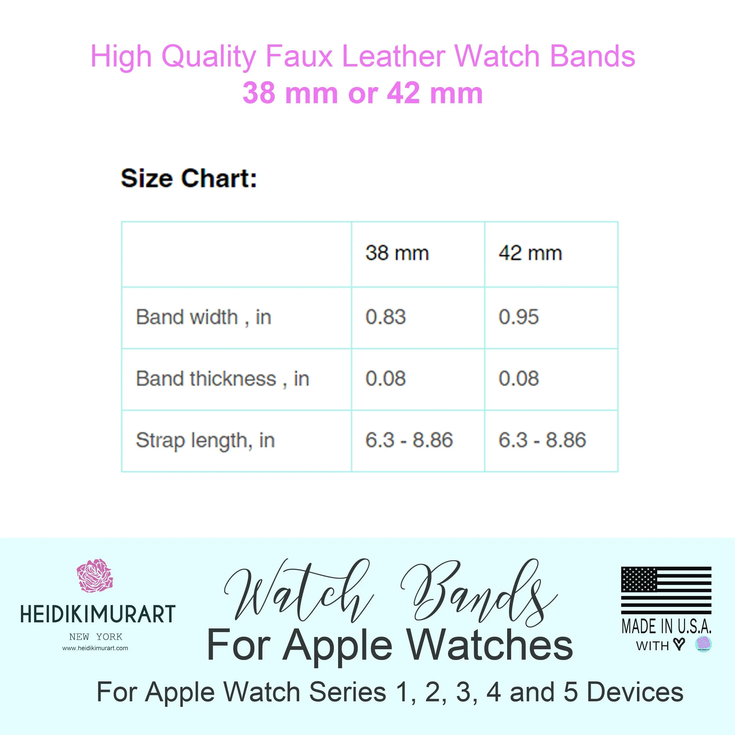 Burgundy Red Apple Watch Band, Solid Color 38mm/42mm Watch Band - Made in USA