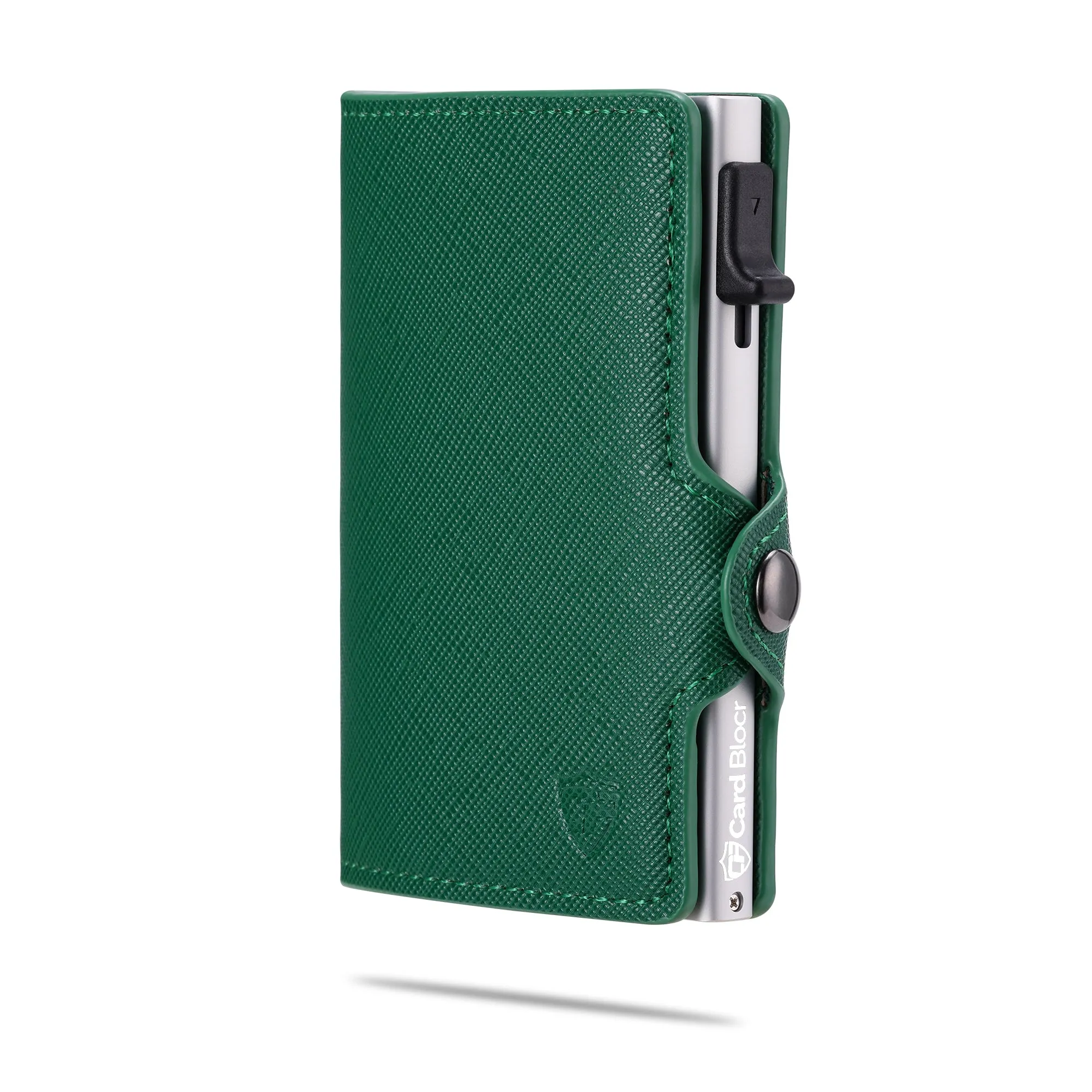 Card Blocr Credit Card Wallet for Women in Green Saffiano PU Leather | RFID Blocking