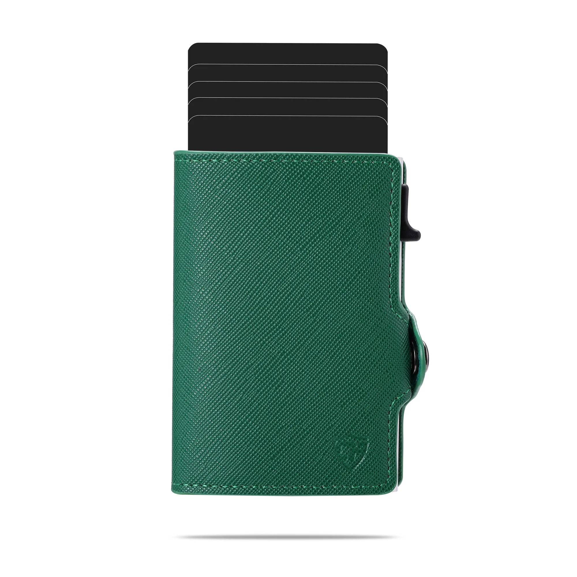 Card Blocr Credit Card Wallet for Women in Green Saffiano PU Leather | RFID Blocking