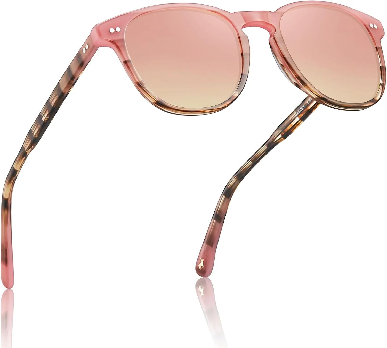 CARFIA Retro Polarized Sunglasses for Women Small and Medium Face UV Protection, Handcrafted Acetate Frame Sunnies CA5285