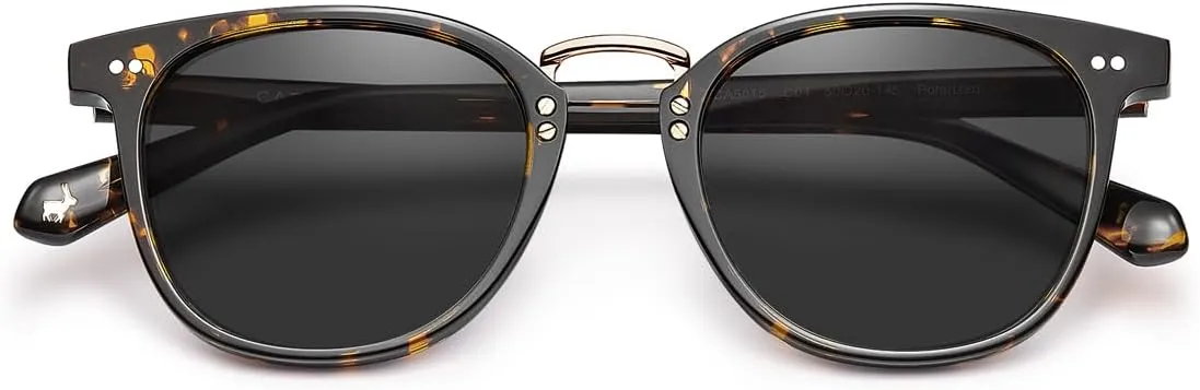CARFIA Small Face Acetate Polarized Sunglasses for Women UV Protection, Retro Trendy Eyewear Metal Bridge Brow Ladies Sunnies