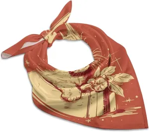 Cat Lying on The Box 25" Square Head Scarf Lightweight Silk Scarf for Women Soft Satin Head Scarves Large Neckerchief Fashion Bandanas Silk Headband Neck Satin Scarfs for Bag Hair Scarves Gift