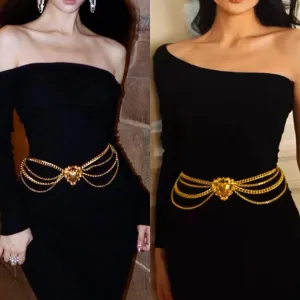 Chain Belts for Women Fashion Plus Size Waist Chain Layered Waist Chain Adjustable Belt Bikini Body Chain multi-layer waist chain