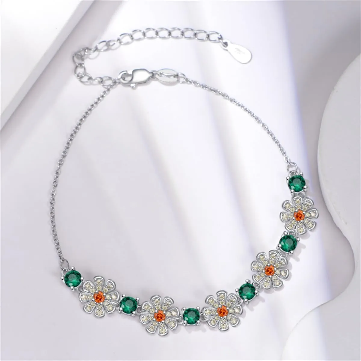 Charm Bracelets for Women 925 Sterling Silver Colored Gemstone Bracelet for Women Her