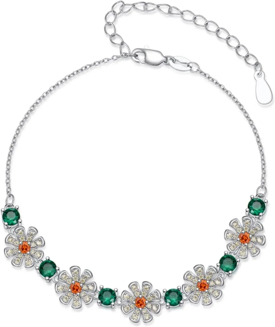 Charm Bracelets for Women 925 Sterling Silver Colored Gemstone Bracelet for Women Her