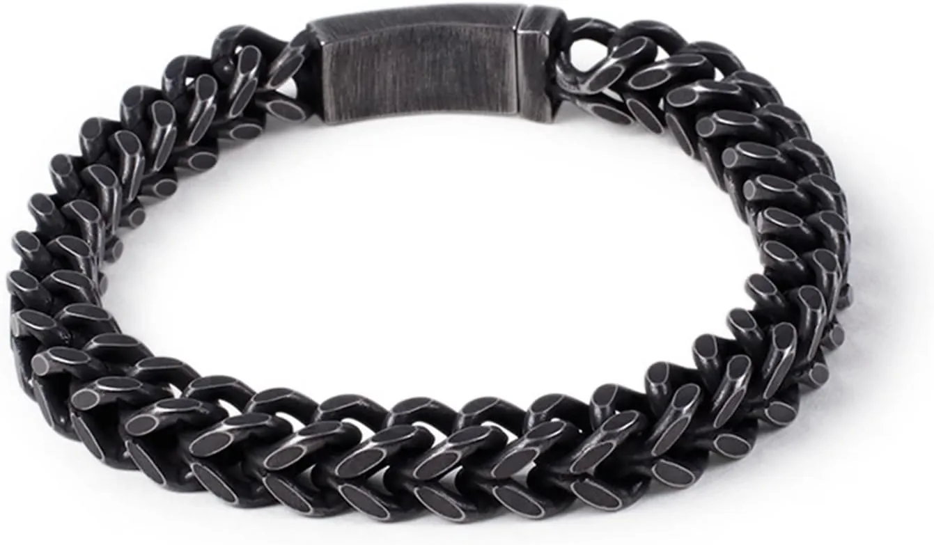 Charm Bracelets, Mens Bangle Bracelet Stainless Steel Personality Square Design for Men
