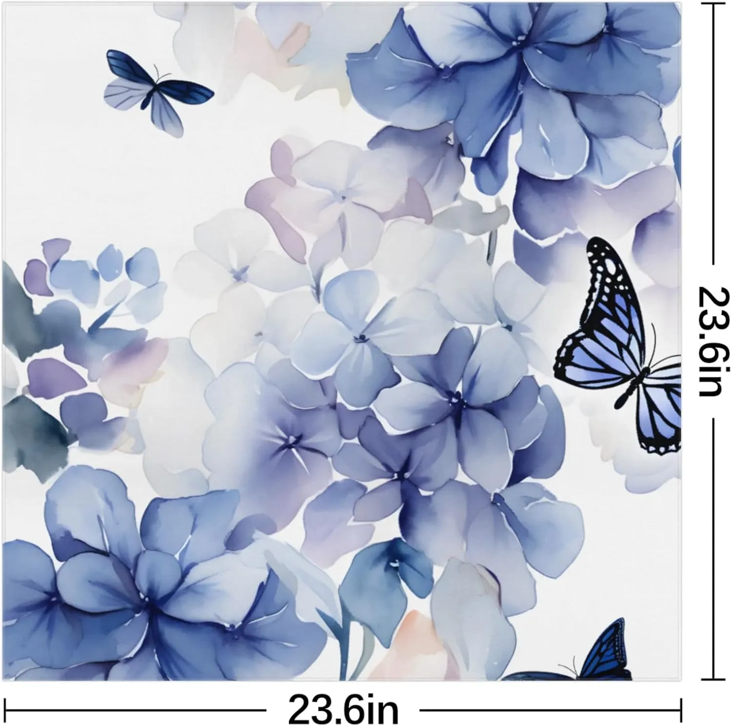 Cherry Blossoms Printed Silk Scarf for Women 23.6x23.6" Satin Head Scarf