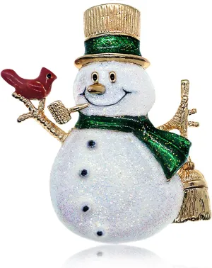Christmas Snowman Brooch Pin Enamel Lapel Pin Cartoon Brooch Pin Badges Brooch Pins for Clothing Bags Crystal Christmas Jewelry for Women