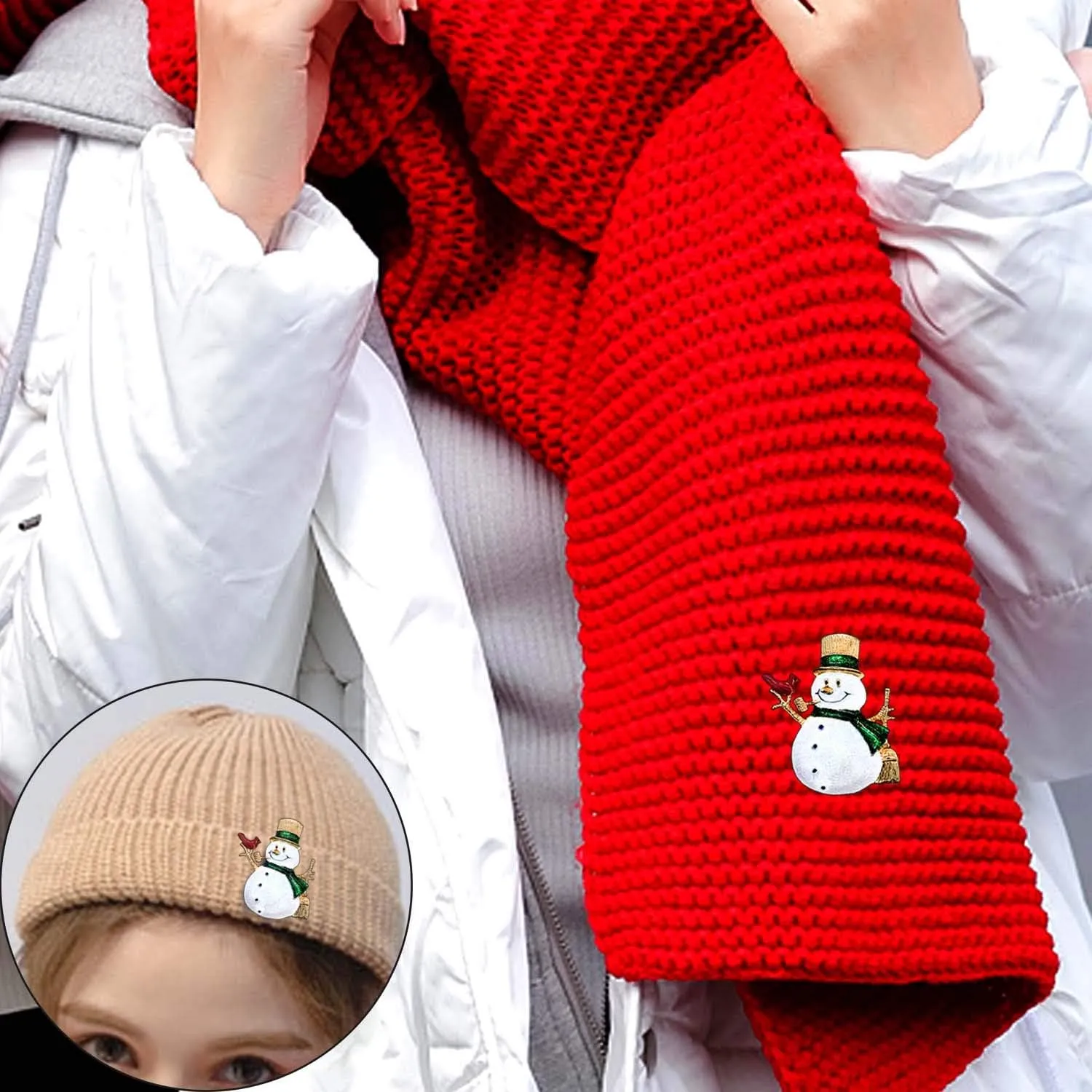 Christmas Snowman Brooch Pin Enamel Lapel Pin Cartoon Brooch Pin Badges Brooch Pins for Clothing Bags Crystal Christmas Jewelry for Women
