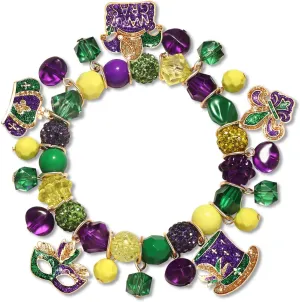 Cinco De Mayo Charm Bracelets for Women, Mexican Fiesta Beaded Stretch Bracelets Colorful Sombrero Avocado Pinata Chili Charm Bracelets Mexican Accessories Party Favors