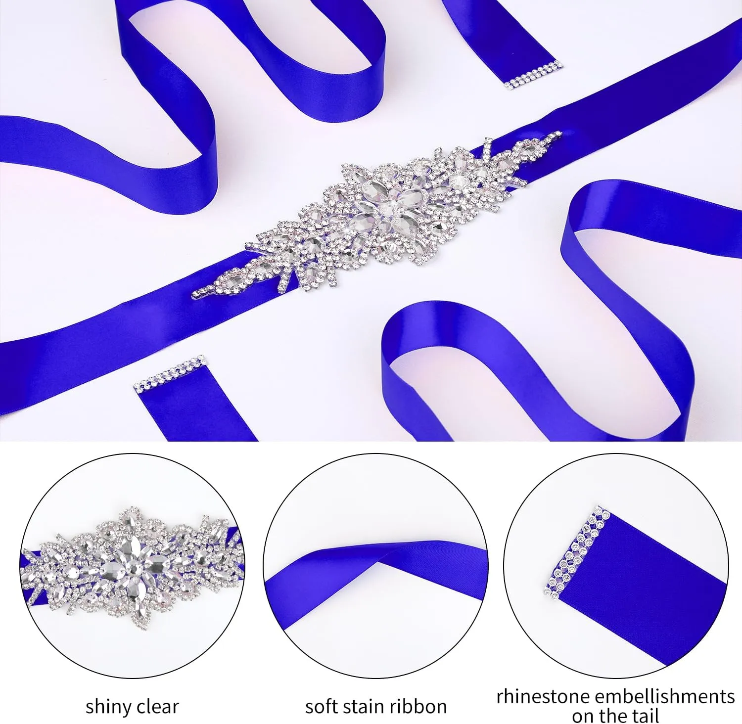 CoFashion Women's Belts Rhinestone Belt for Dresses Rhinestone Bridal Belt for Wedding