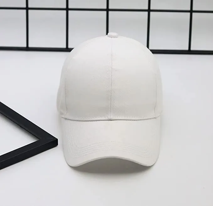 Cricket Cap Cotton Fabric Solid White