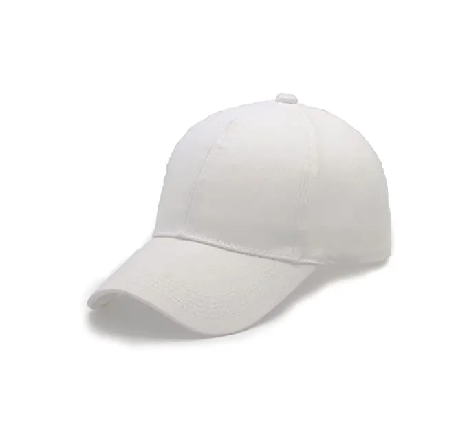 Cricket Cap Cotton Fabric Solid White