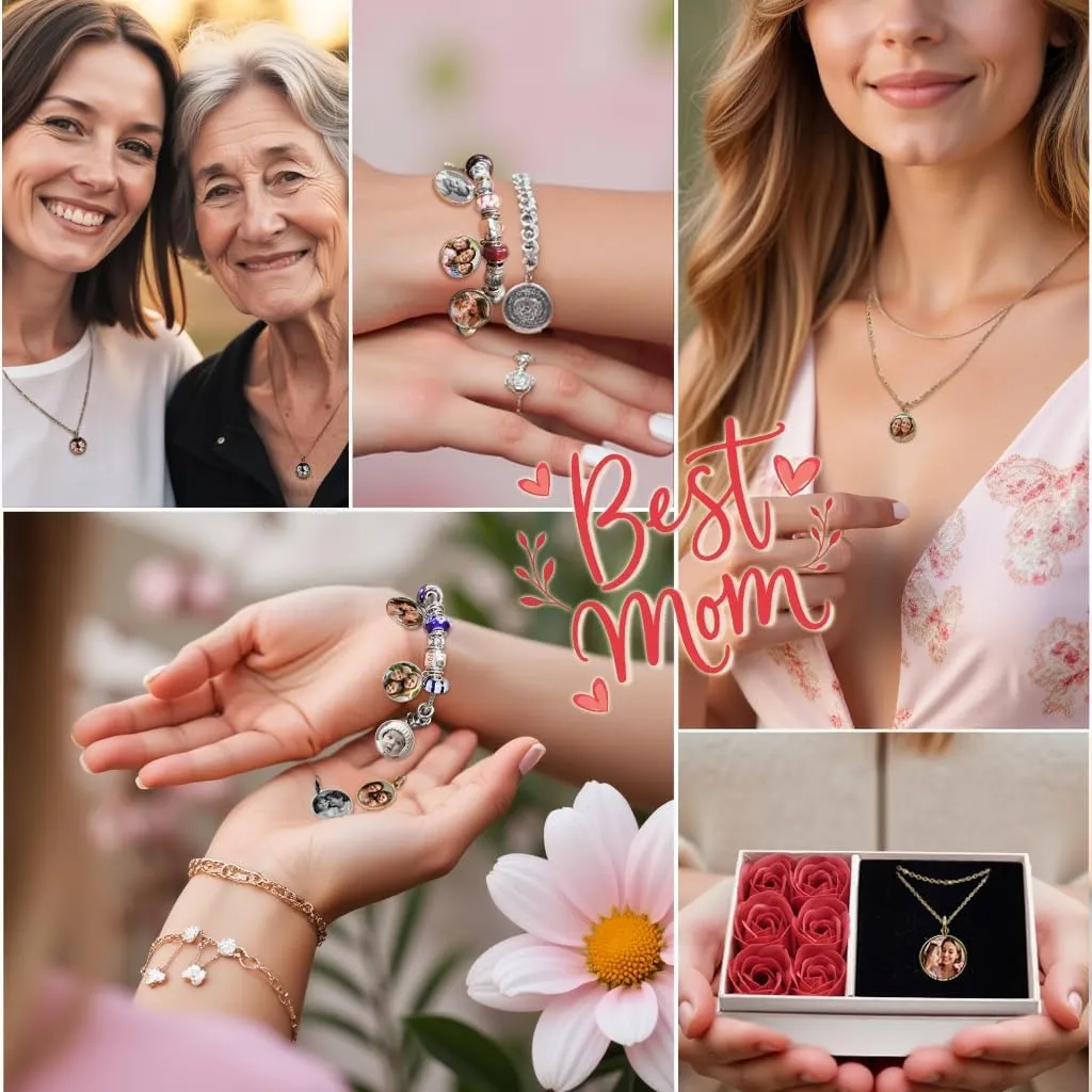 Custom Charm Personalized Laser Engraved Photo Pendant Dangle Bead For European Charm Bracelets