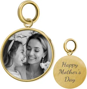 Custom Charm Personalized Laser Engraved Photo Pendant Dangle Bead For European Charm Bracelets