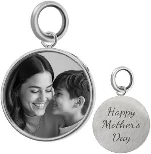 Custom Charm Personalized Laser Engraved Photo Pendant Dangle Bead For European Charm Bracelets