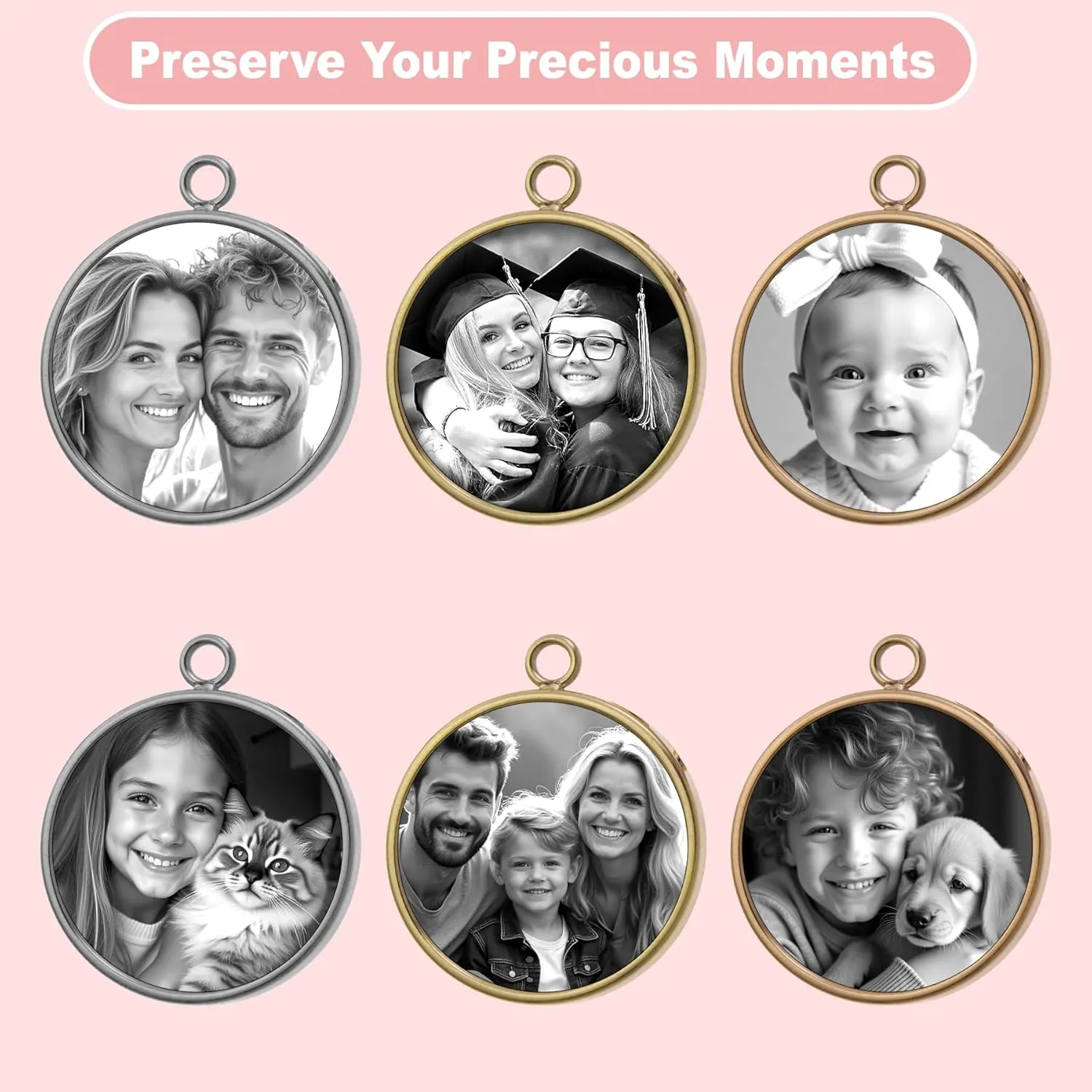 Custom Charm Personalized Laser Engraved Photo Pendant Dangle Bead For European Charm Bracelets
