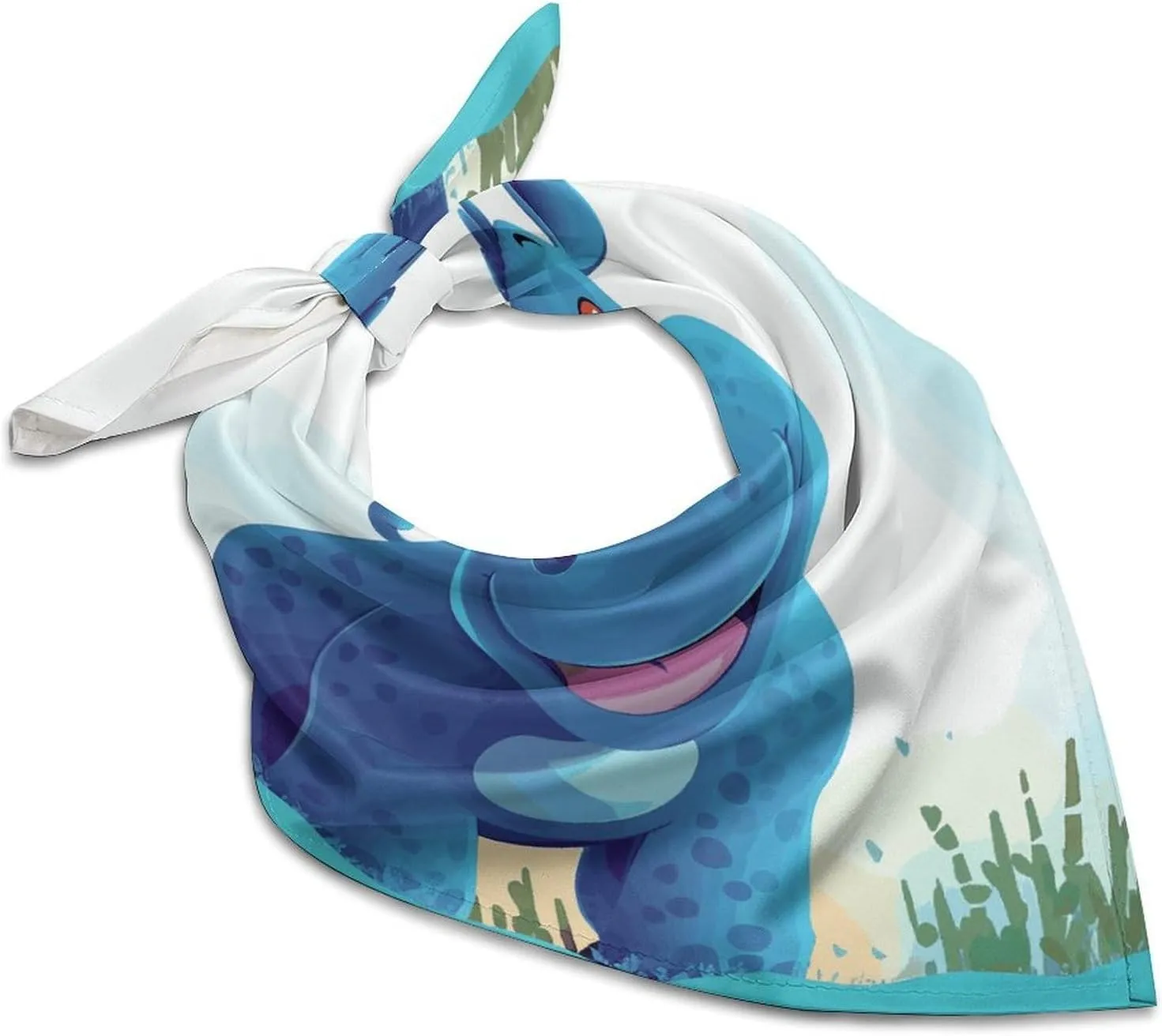 Cute Hippo 18" Square Head Scarf Lightweight Silk Scarf for Women Soft Satin Head Scarves Large Neckerchief Fashion Bandanas Silk Headband Neck Satin Scarfs for Bag Hair Scarves Gift