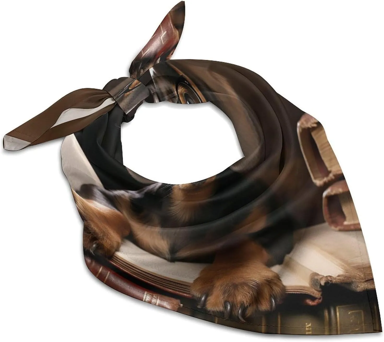 Dachshund Book 25" Square Head Scarf Lightweight Silk Scarf for Women Soft Satin Head Scarves Large Neckerchief Fashion Bandanas Silk Headband Neck Satin Scarfs for Bag Hair Scarves Gift