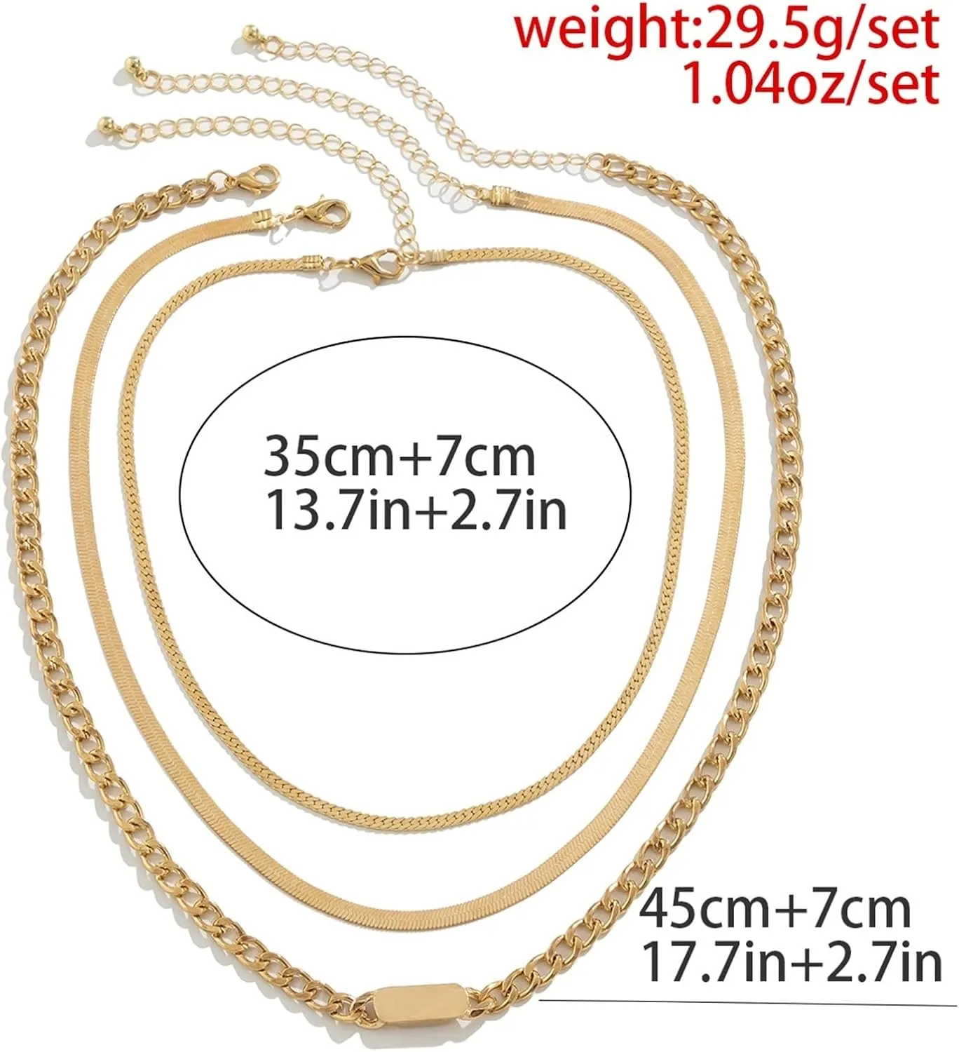 Dainty Layered Necklace, 3 Layering Necklace Pendant Necklaces Vintage Square Snake Chain Design Birthday Jewelry Girls