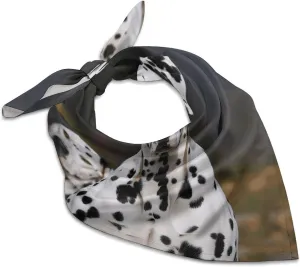 Dalmatian Dog 25" Square Head Scarf Lightweight Silk Scarf for Women Soft Satin Head Scarves Large Neckerchief Fashion Bandanas Silk Headband Neck Satin Scarfs for Bag Hair Scarves Gift