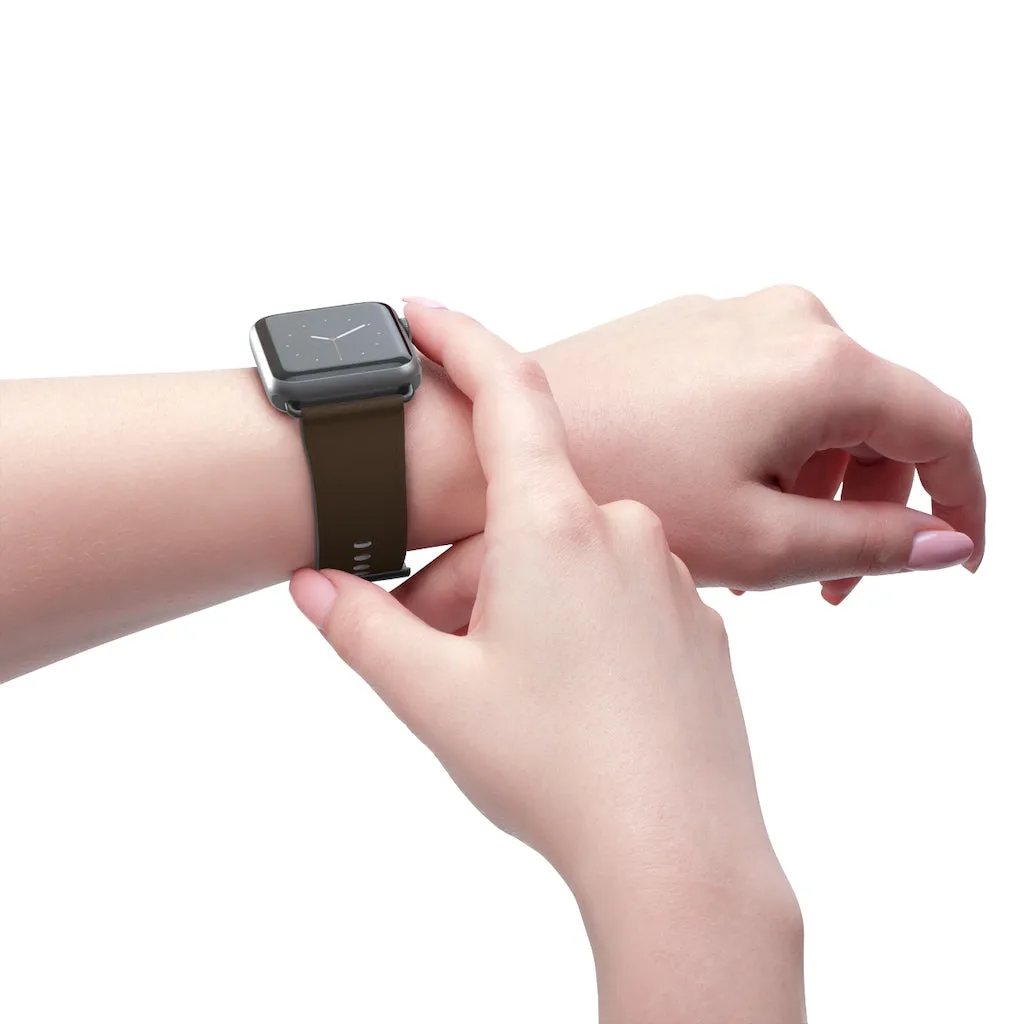 Dark Brown Solid Color Print 38mm/42mm Watch Band For Apple Watch- Made in USA