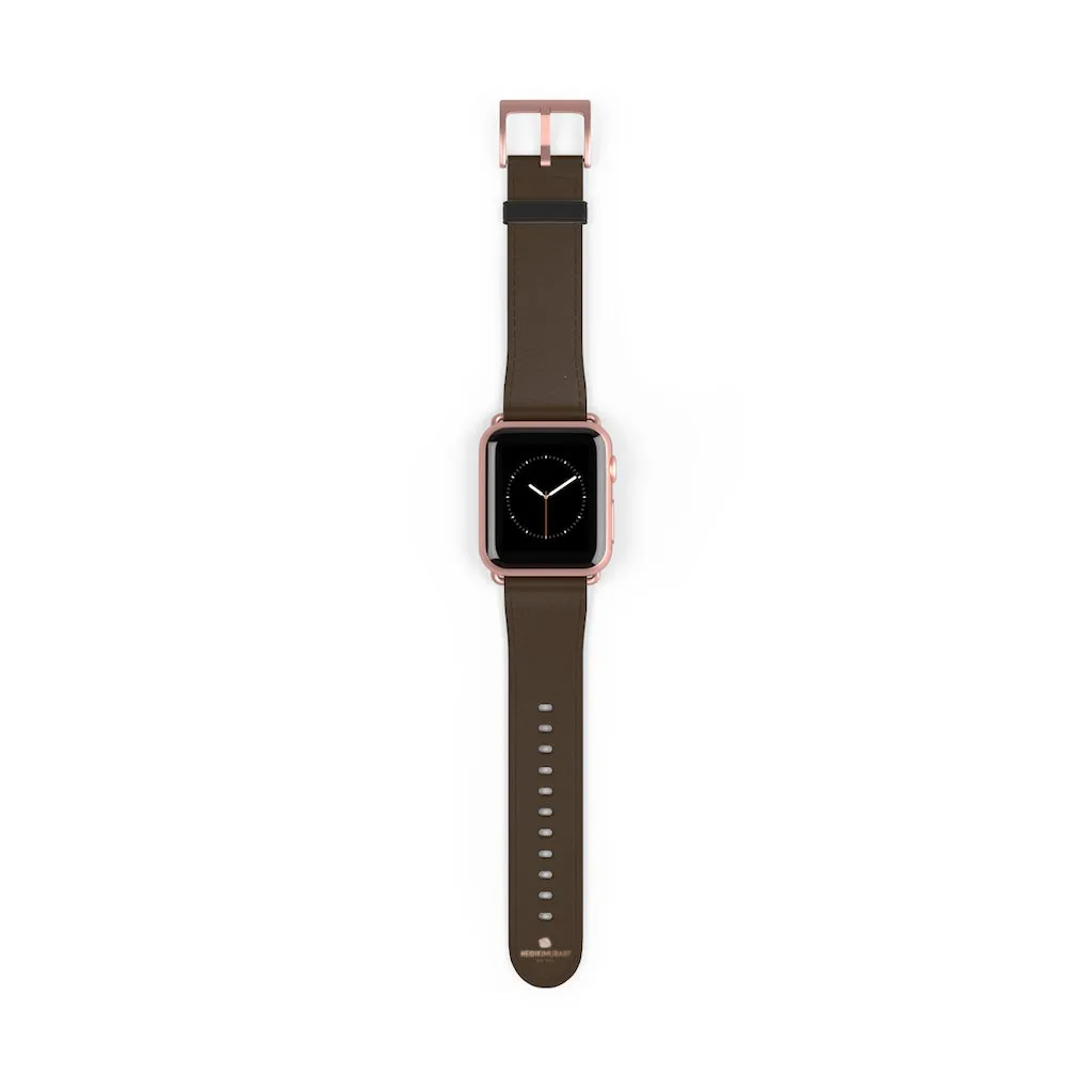 Dark Brown Solid Color Print 38mm/42mm Watch Band For Apple Watch- Made in USA