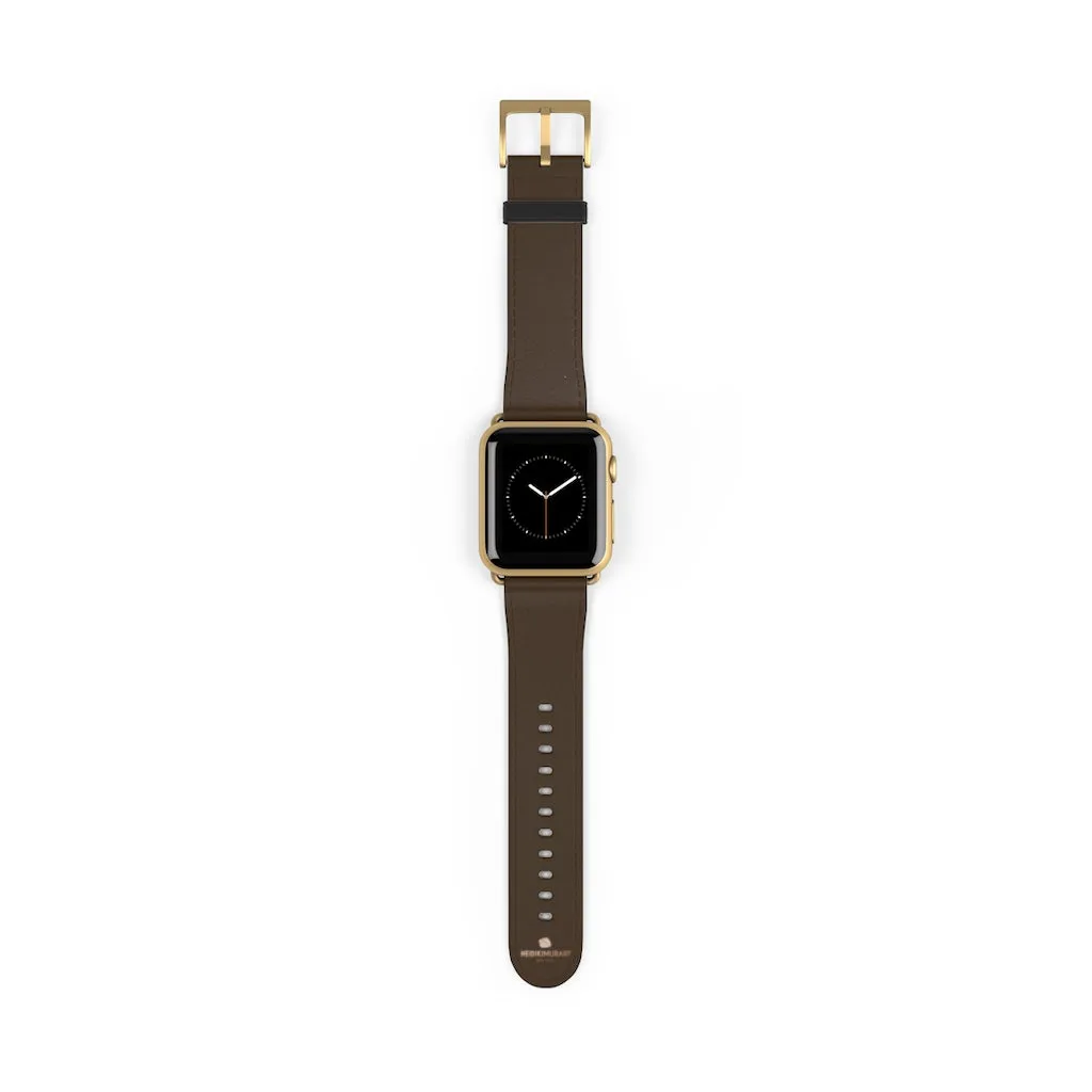 Dark Brown Solid Color Print 38mm/42mm Watch Band For Apple Watch- Made in USA