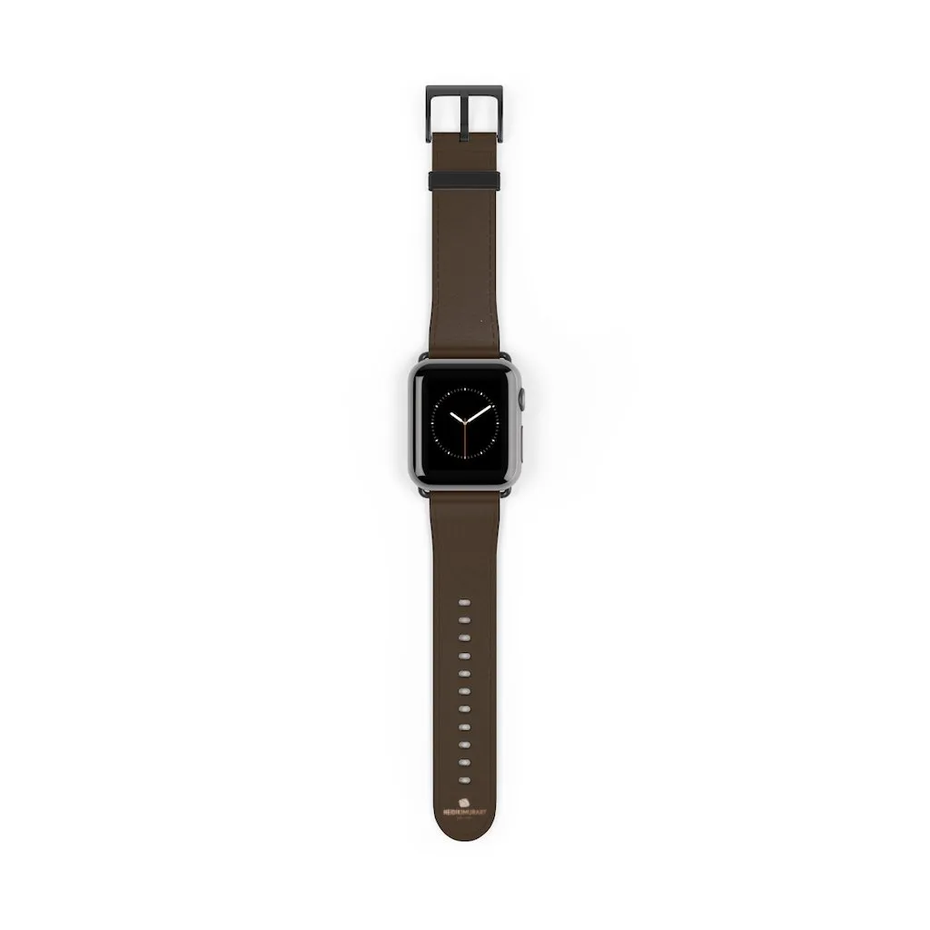 Dark Brown Solid Color Print 38mm/42mm Watch Band For Apple Watch- Made in USA