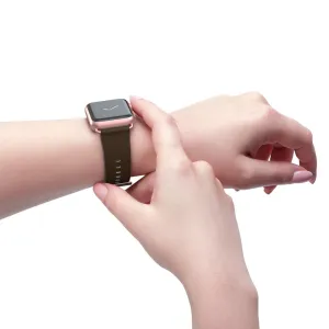 Dark Brown Solid Color Print 38mm/42mm Watch Band For Apple Watch- Made in USA
